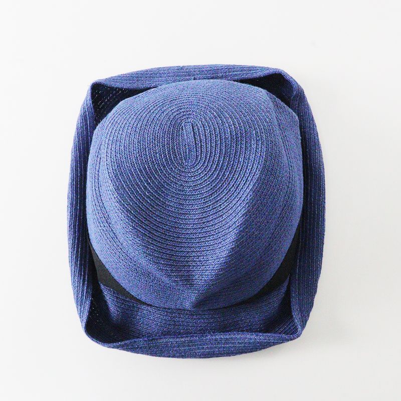 マチュアーハ mature ha. BOXED HAT 8cm brim ボックスハット /ブルー