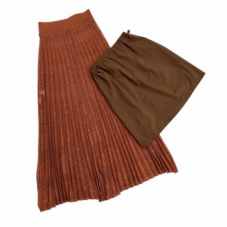 そ*う様 Mame kurogouchi 17AW ウールスカート Mame Kurogouchi Watermark Pattern Pleated Knitted Skirt