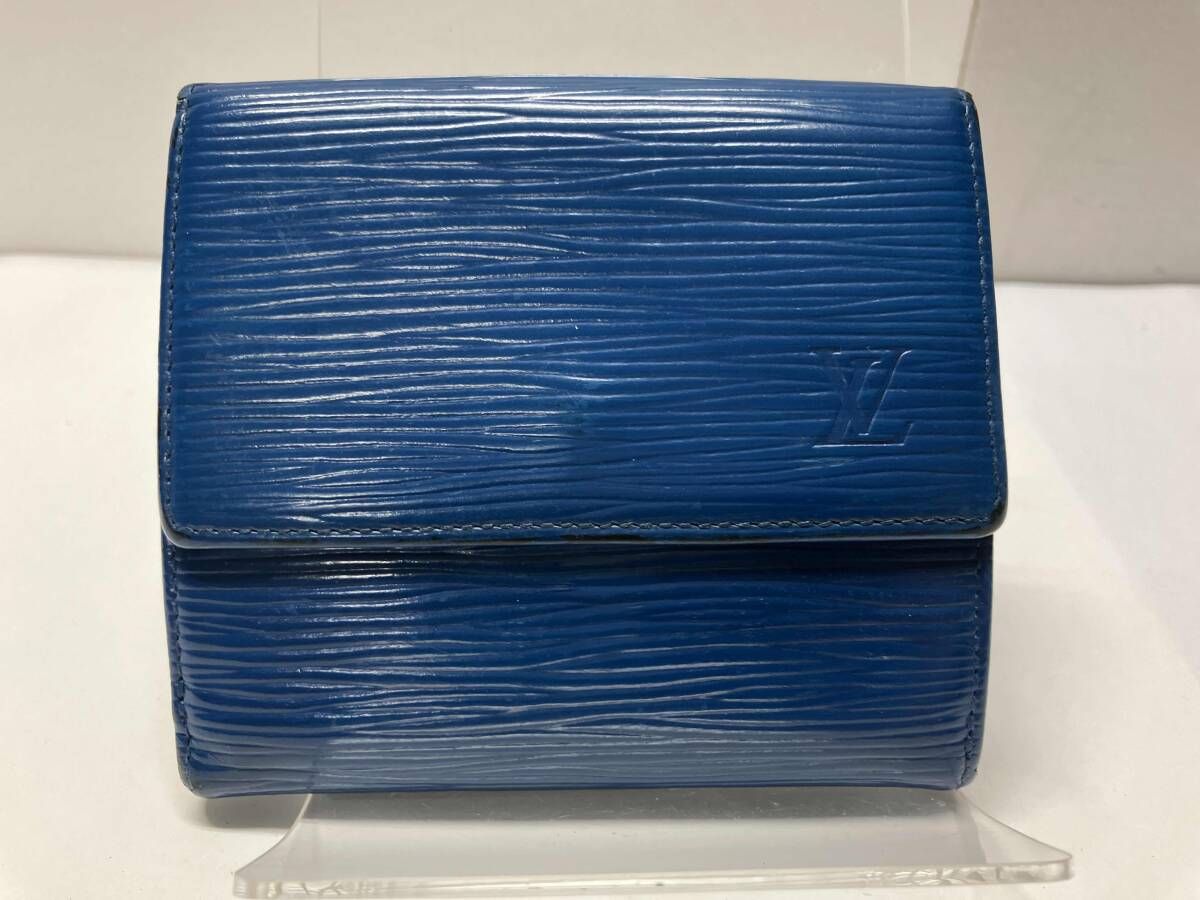 LOUIS VUITTONエピ MI0924 ポルトモネカルトクレディ Wホック 二つ折り財布 ブルー M63485