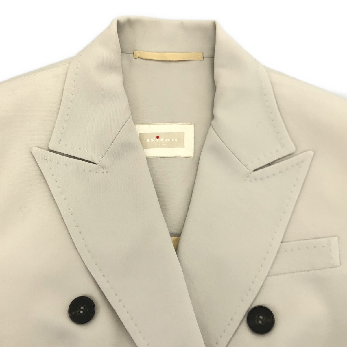 Kiton キートン ウールダブルテーラードジャケット オフホワイト 40 