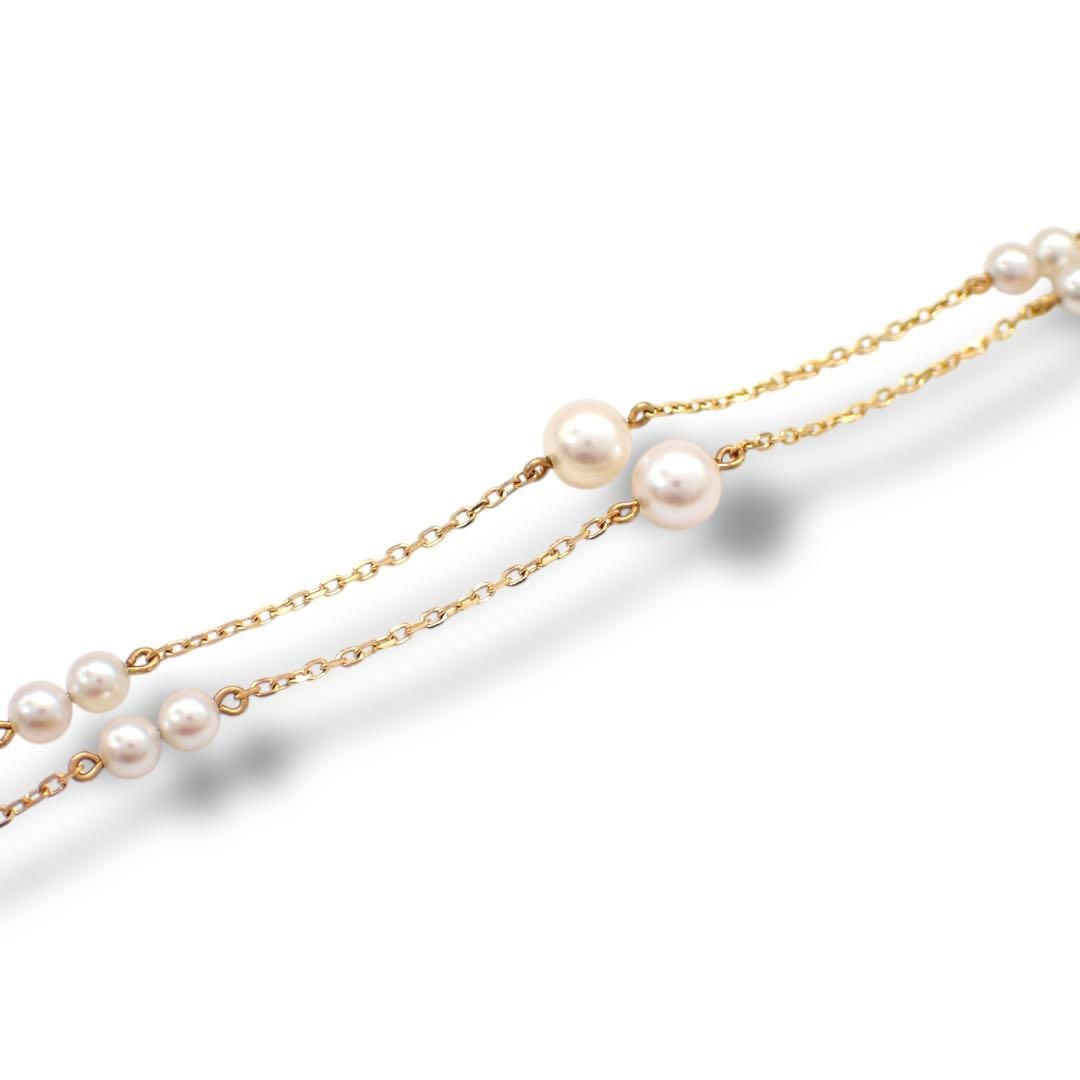 ミキモト 3.5〜5.5 あこや真珠 ステーション ネックレス K18 4214 ミキモト 3.5～5.5 あこや真珠 ステーション ネックレス K18 4214 正規