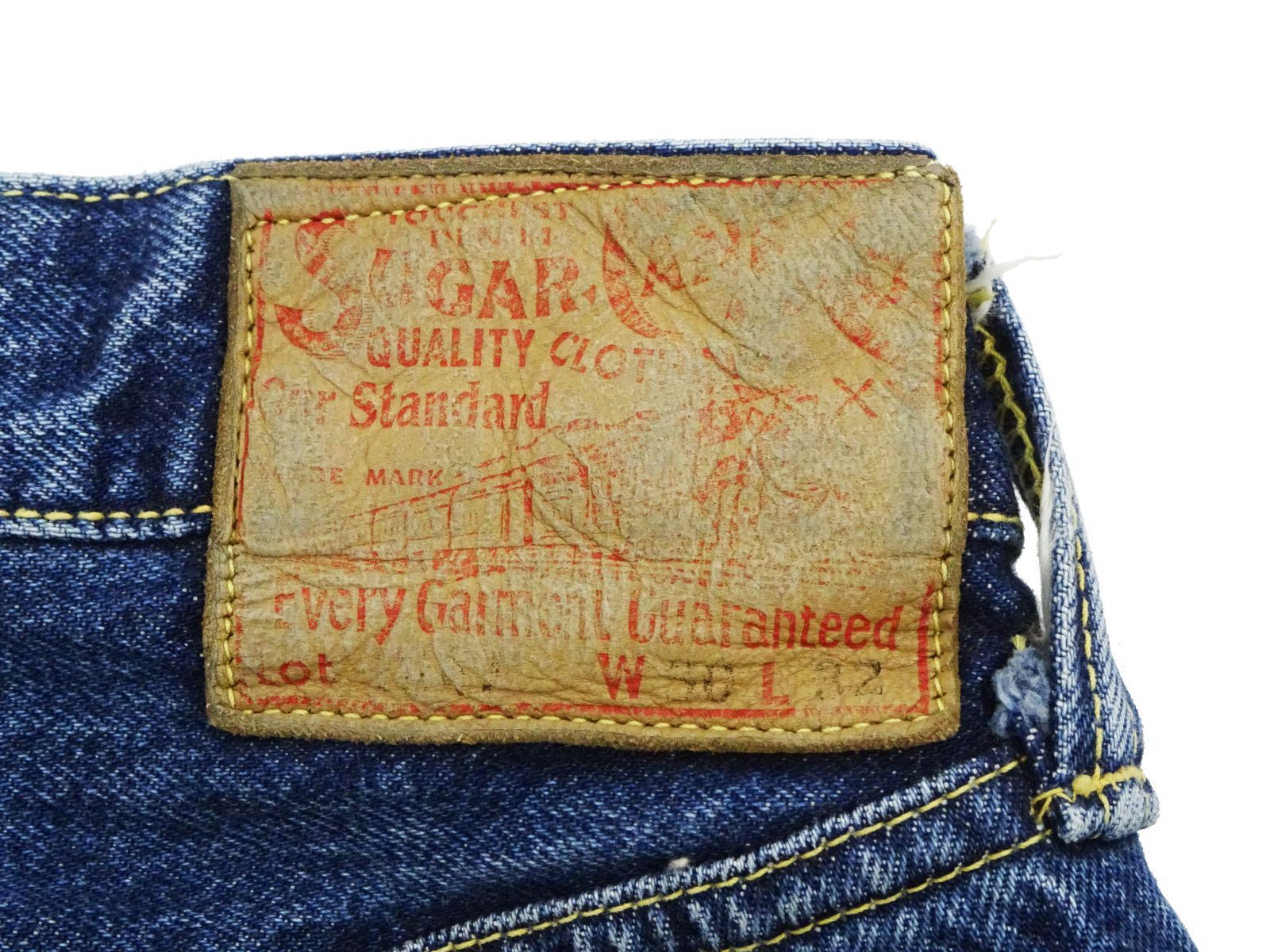 シュガーケーン SUGAR CANE デニムパンツ 1947モデル レギュラーストレート 14.25oz セルビッチデニム エイジング加工 中古加工 スタンダードジーンズ SC41947 インディゴエイジング 新品 SC41947SW-429