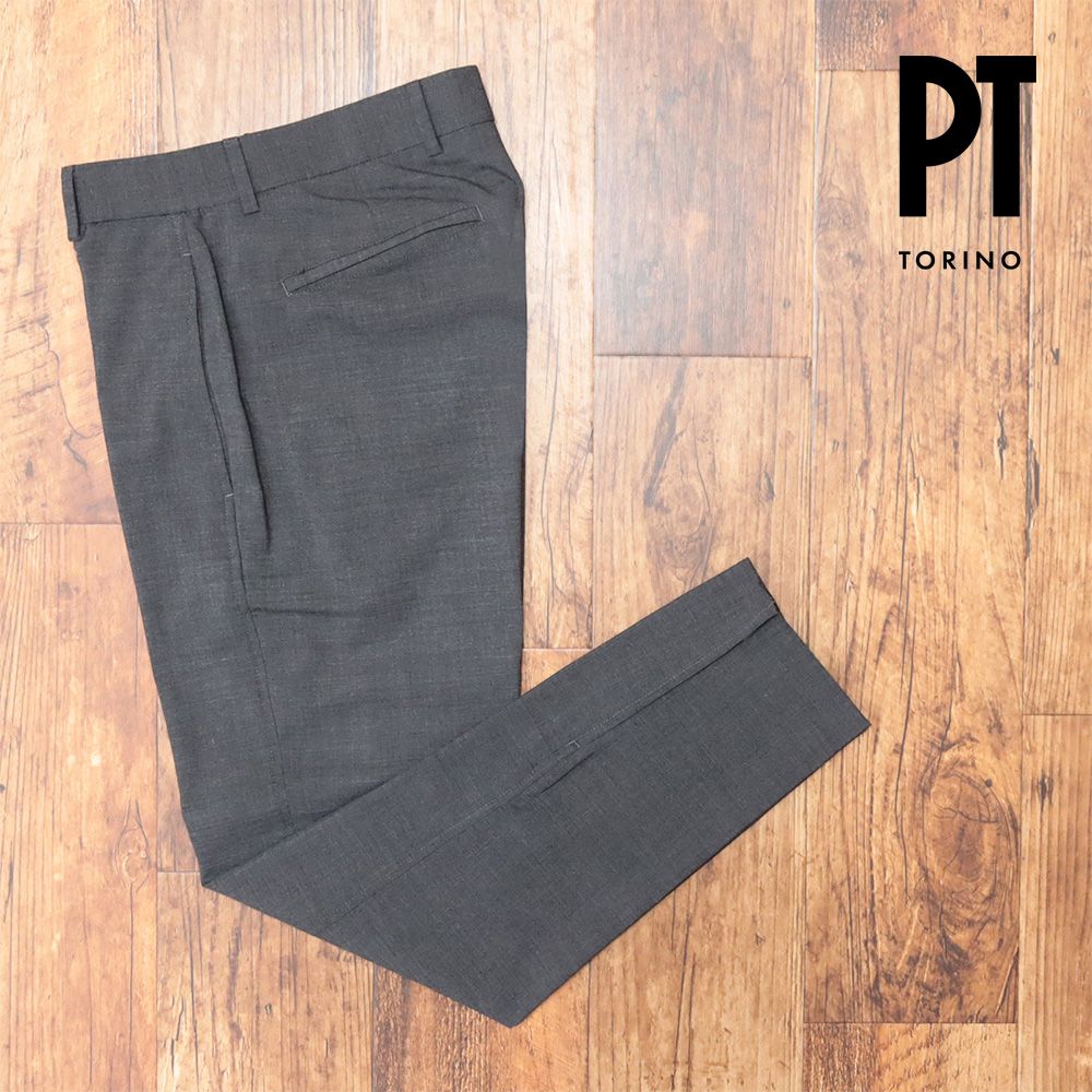 24SS|PT Torino|44サイズ|スラックス パンツ CO ASEPZ10KLT ACTIVE EPSILON 裾ジップ ストレッチ 美脚 |グレー|kg121|