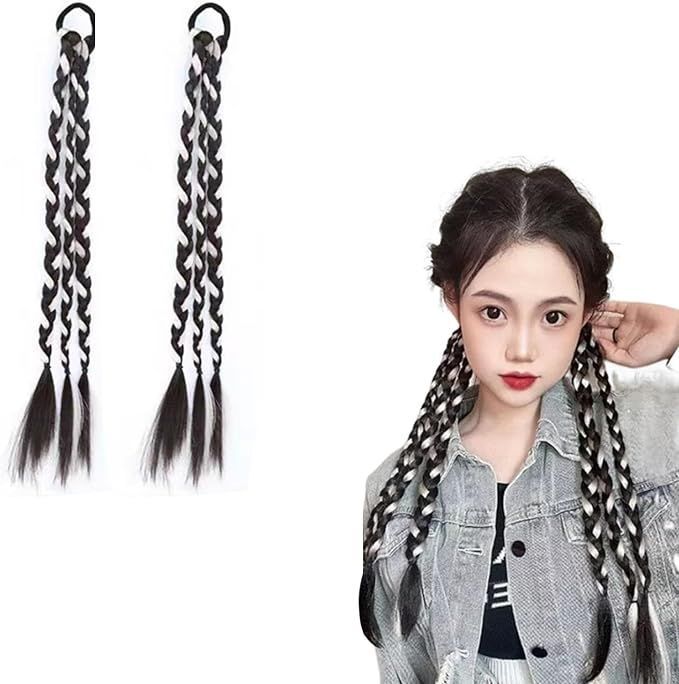 合成ハンドメイド編み込み爪ポニーテールヘアピースクリップイン
