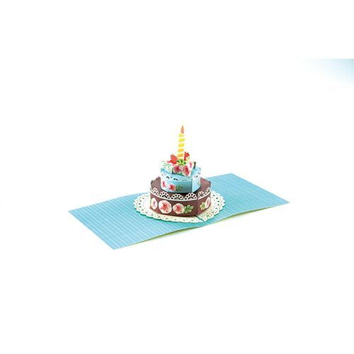 (まとめ）#小西印刷所 ポップアップカード ワオポップ ケーキ PAPC003 【×5セット】