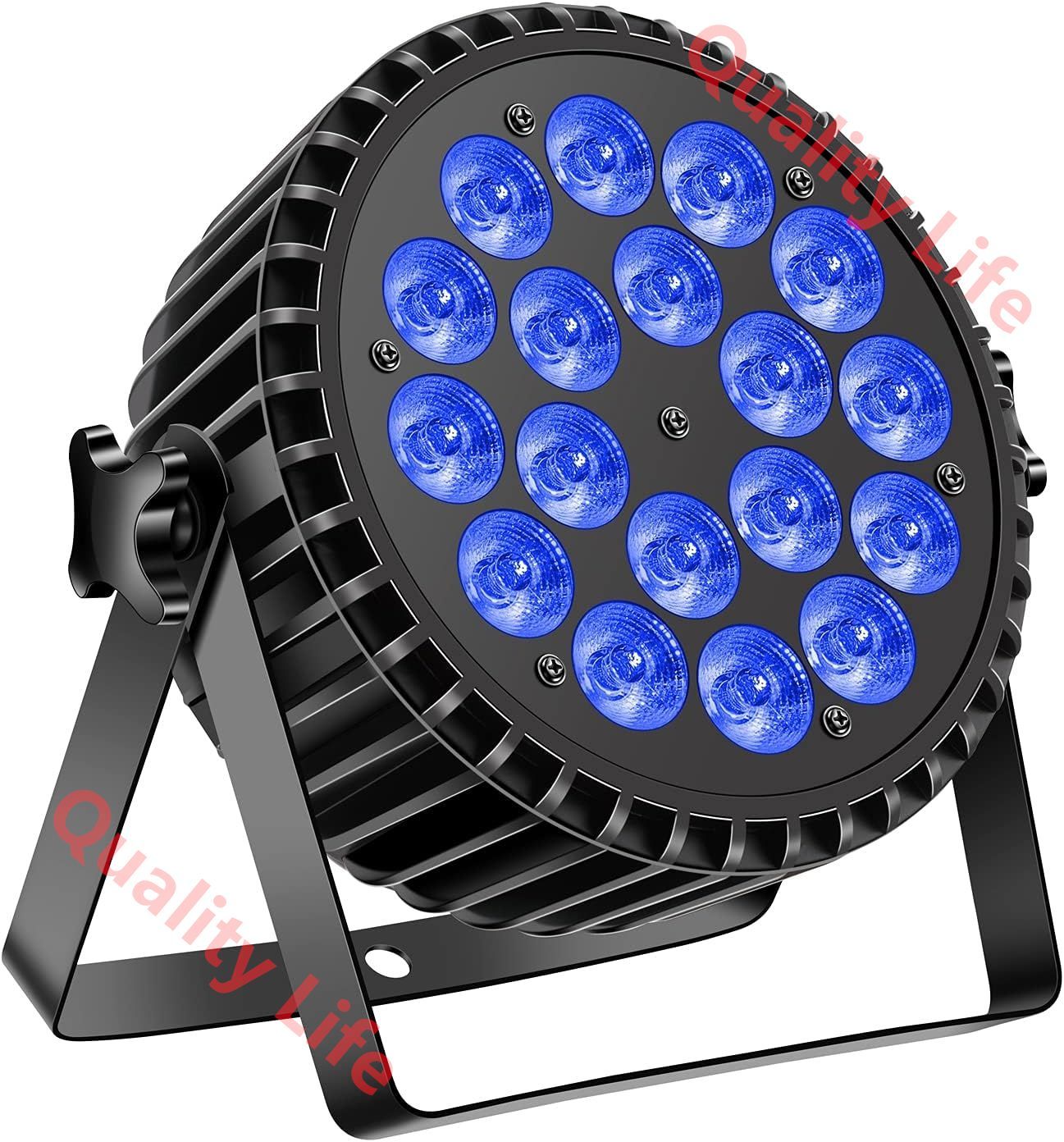 10Wx18 LED ステージライト パーライト ディスコライト舞台照明ランプ 上り式 音声起動 RGBW ストロボ調光 おしゃれ DMX多色変更 カラオケ|結婚式|ディスコ|演出|舞台|パーティー|クラブ