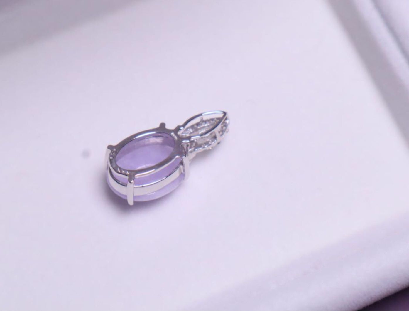 金585（14K⭐天然翡翠ラベンダーヒスイ ペンダント⭐チャーム 18