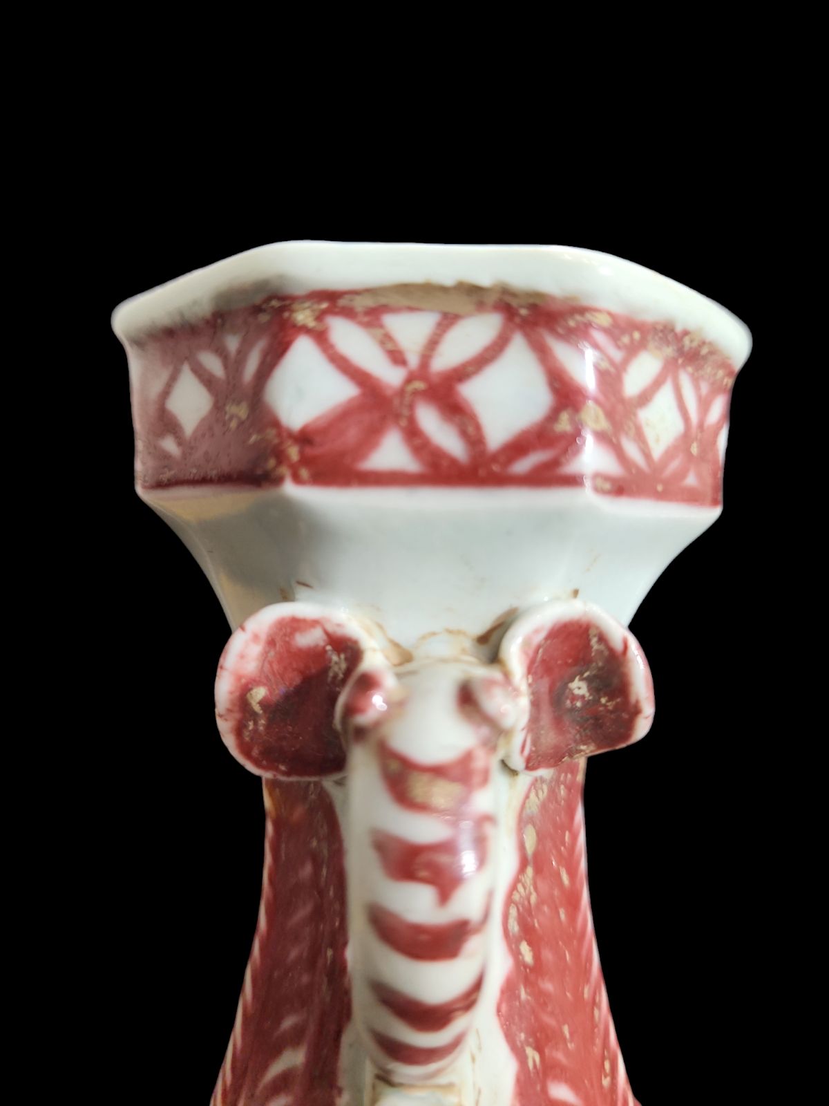 中国古美術品 耳環付 幾何学文様 花瓶 古銅器 希少品 中国古美術品 耳環付 幾何学文様 花瓶 古銅器 希少品 中国古