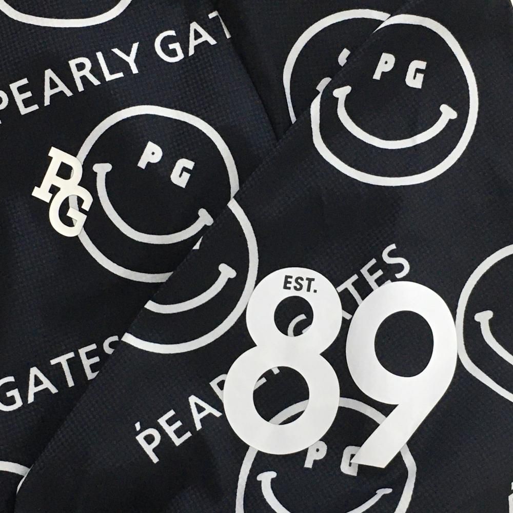 PEARLYGATES ニコちゃんブルゾン　サイズ4 超美品】パーリーゲイツ ジャケットブルゾン ダークネイビー×白