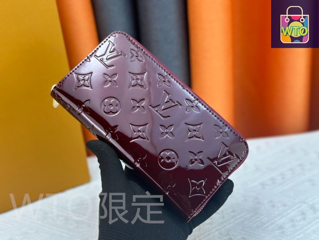 Louis Vuitton エナメルレザー 長財布 ボルドー LVルイ・ヴィトン/財布/エナメル仕上げのクラシックなLVは、洗練