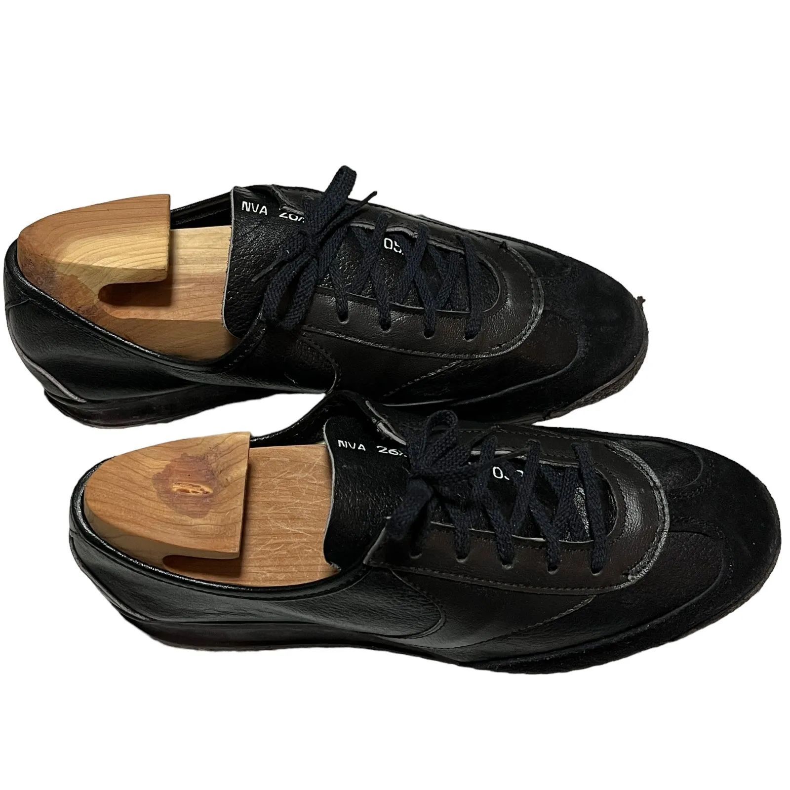 Military】70s~80s Black German Trainer Leather and Suede 25 Military】70s~80s Black German Trainer Leather and Suede 25