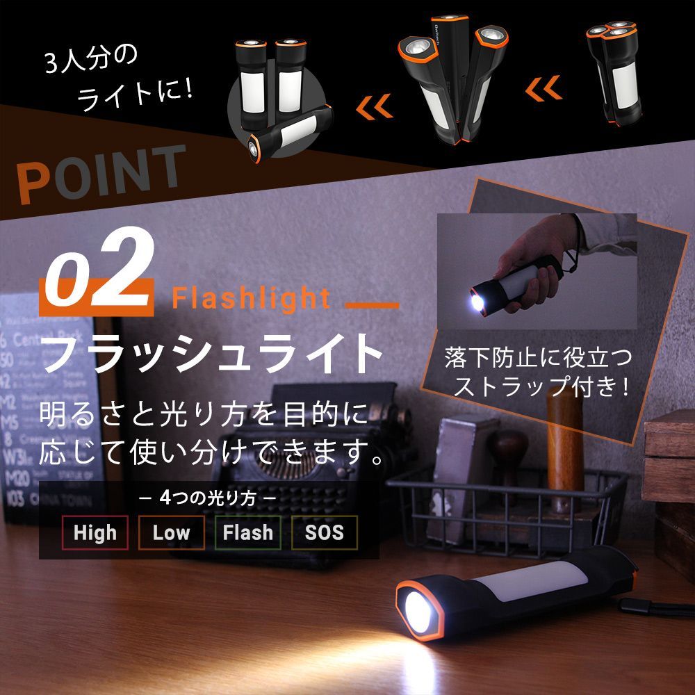 【アウトレット/お買い得品】LED懐中電灯型モバイルバッテリー 2500mAh ×3本セット オウルテック公式