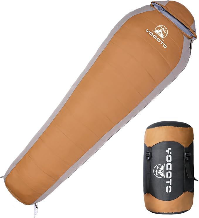 【在庫処分】【YOGOTO】 ダウン 寝袋 冬用 マミー型 シュラフ 600FP 高級ダウン 連結可能 撥水 スリーピングバッグ -15～0～15 キャンプ アウトドア 暖かい 耐寒温度 -15 コンパクト 車内泊 防災用 