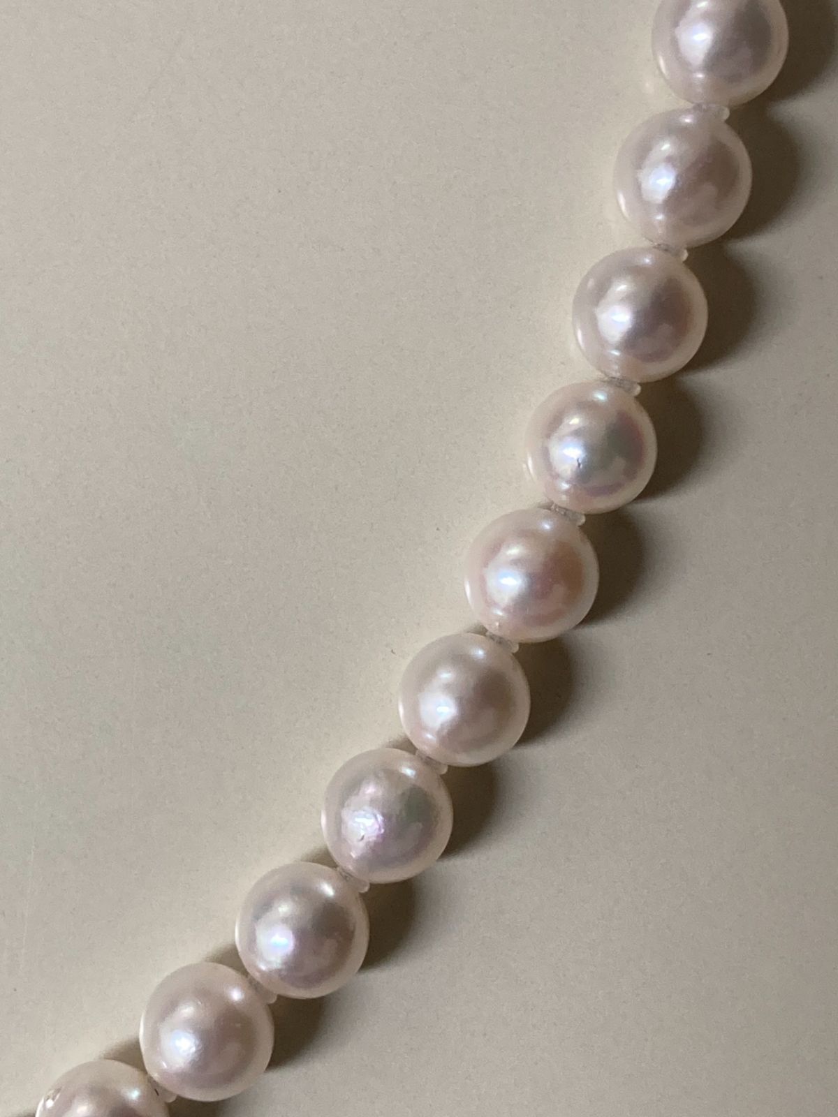 アコヤパールネックレス、SVワンタッチクラスプ金具、専門店より出品  