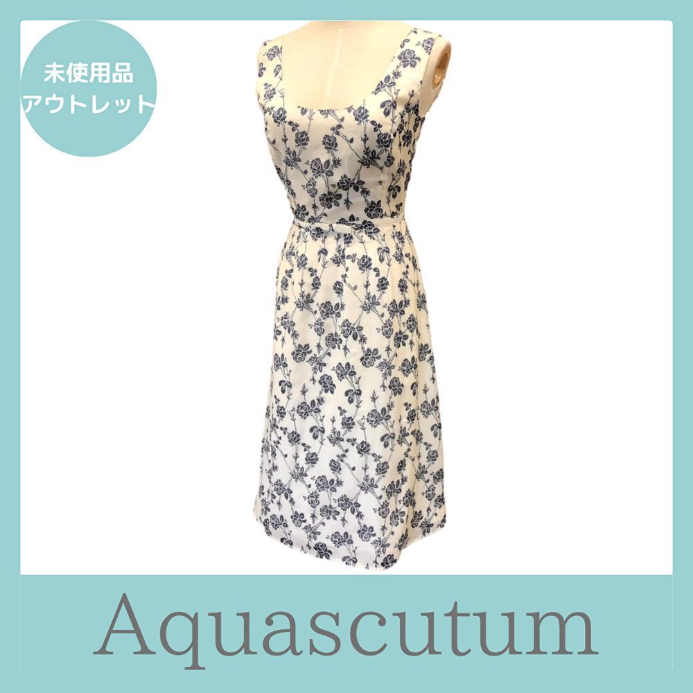 Aquascutum ノースリーブワンピース 花柄 14 サイズAQ01601