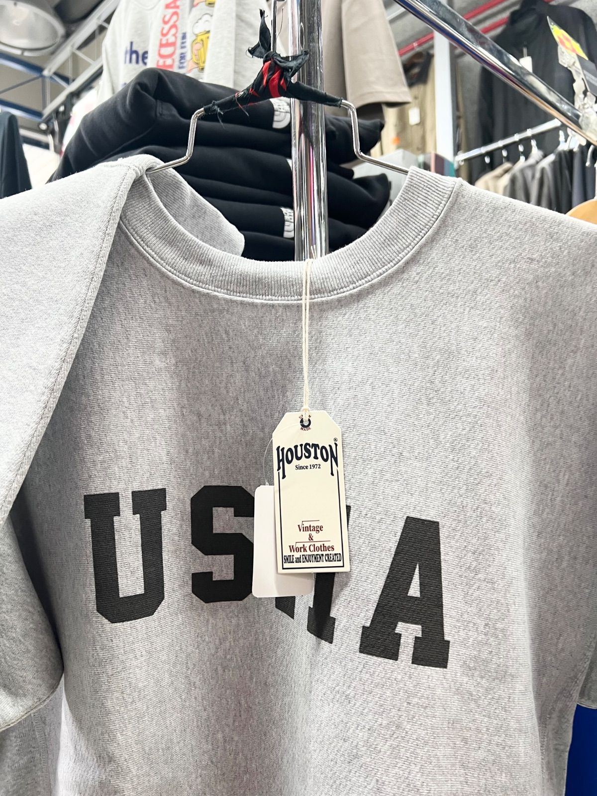 XLあり Houston ヒューストン⚫︎長袖 裏起毛 USA コットン スウェット トレーナー M L XL