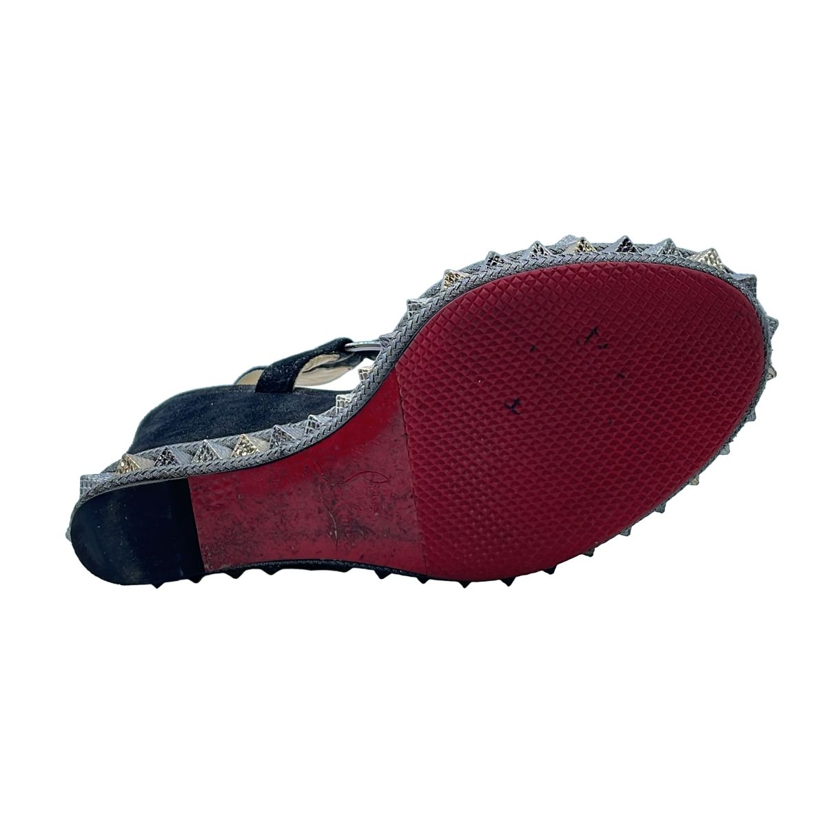 クリスチャンルブタン ウエッジブラックスタッズサンダル35 s クリスチャンルブタン ウエッジブラックスタッズサンダル35 s