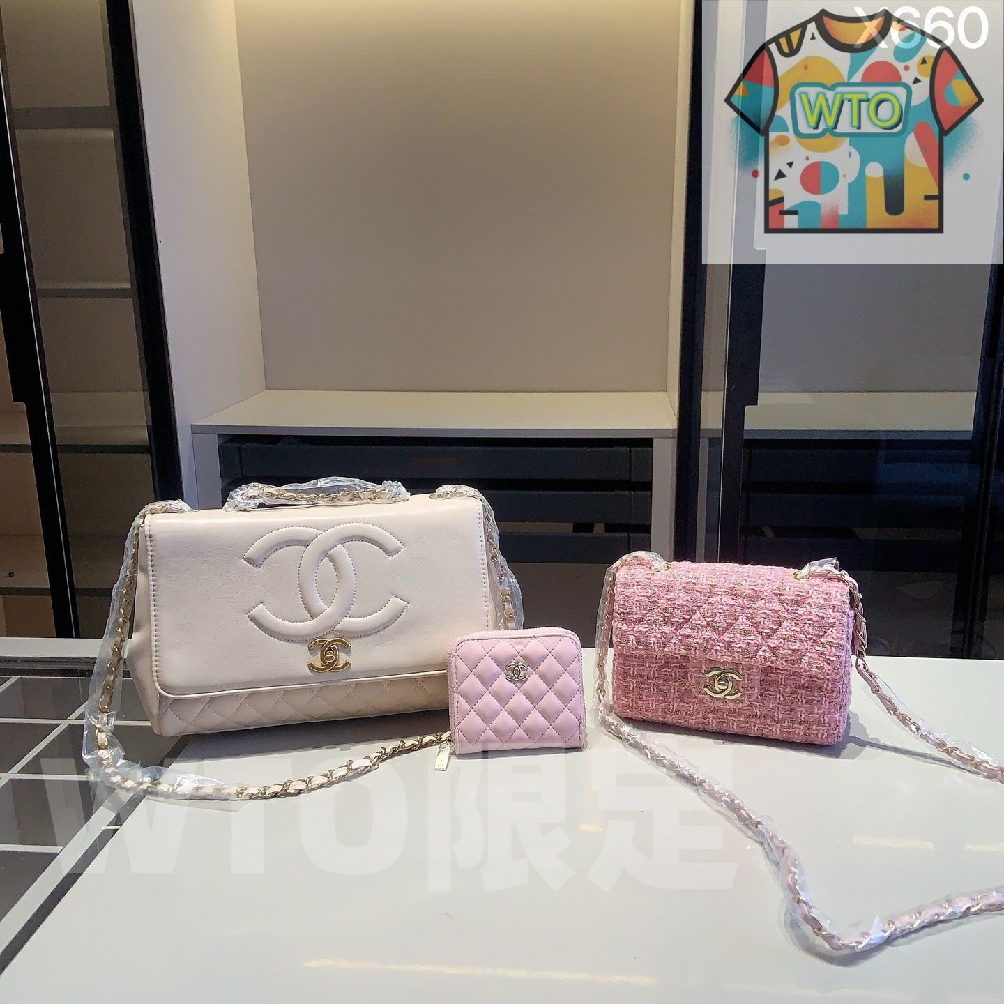 再値下げ！　シャネル3点セット 今日WTO】Chanel X660 3点セット, チェーンバッグ＆スクエア