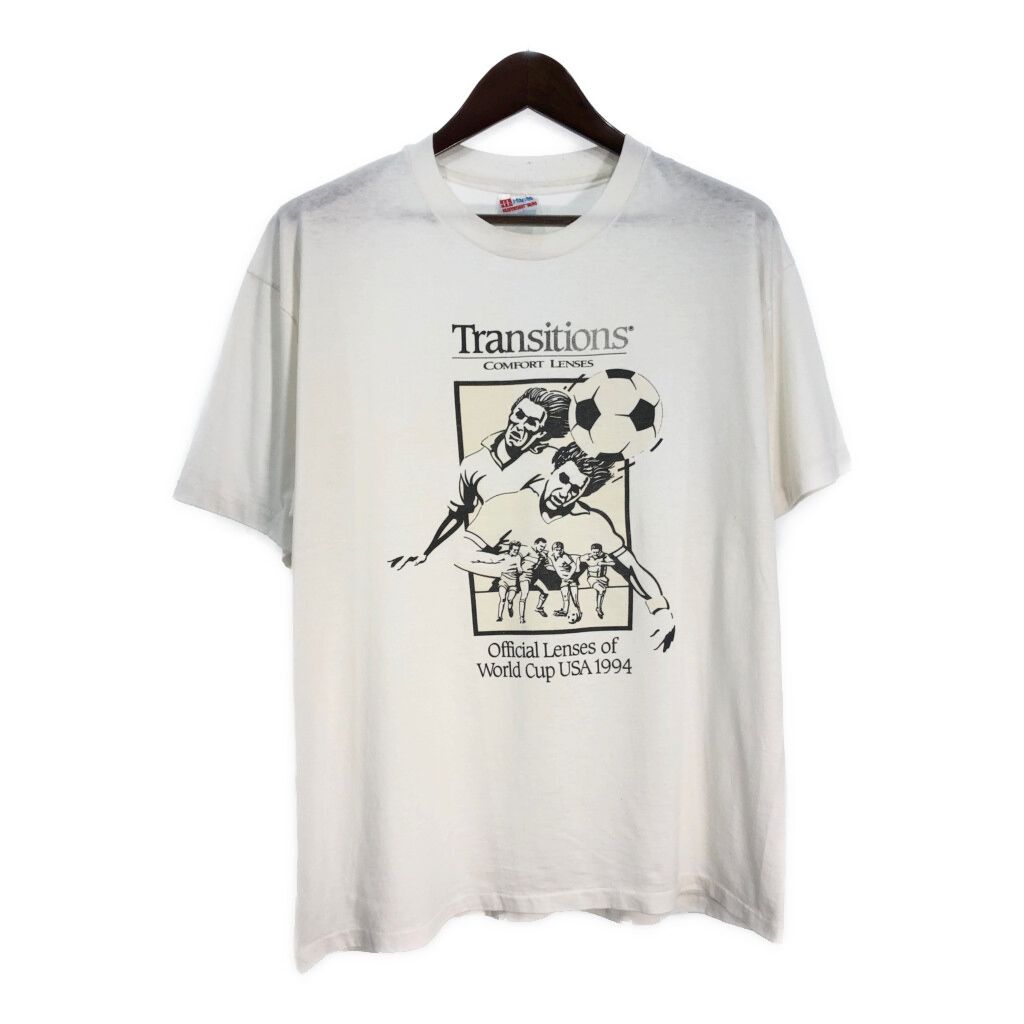 90年代 Hanes ヘインズ 1994 サッカー ワールドカップ Transitions 半袖Ｔシャツ メンズ XL 古着 U0578