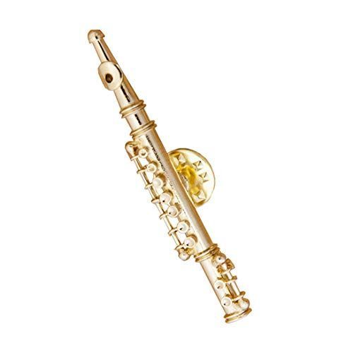 フルート ゴールド 秋月貿易 デザイン小物 フルート Gold W5.7×D1.5×H1cm ミニチュアバンド ピンバッチ PA06-1/14