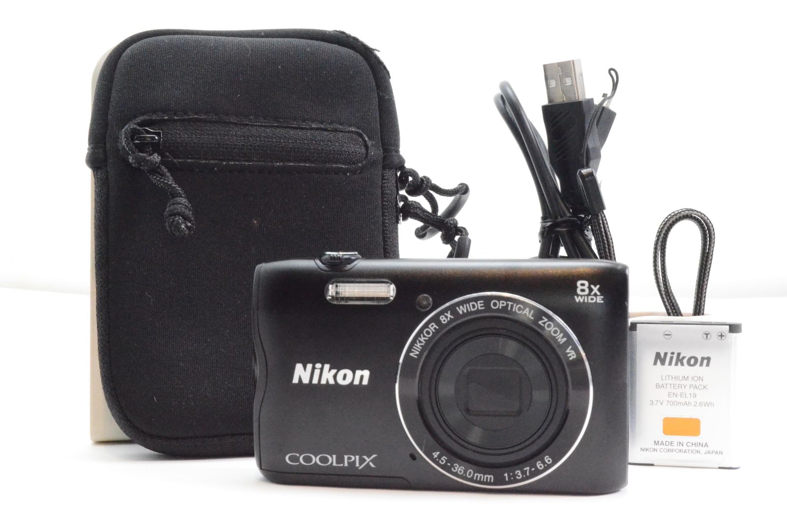 良品】Nikon ニコン COOLPIX A300 ブラック 光学8倍 2005万画素