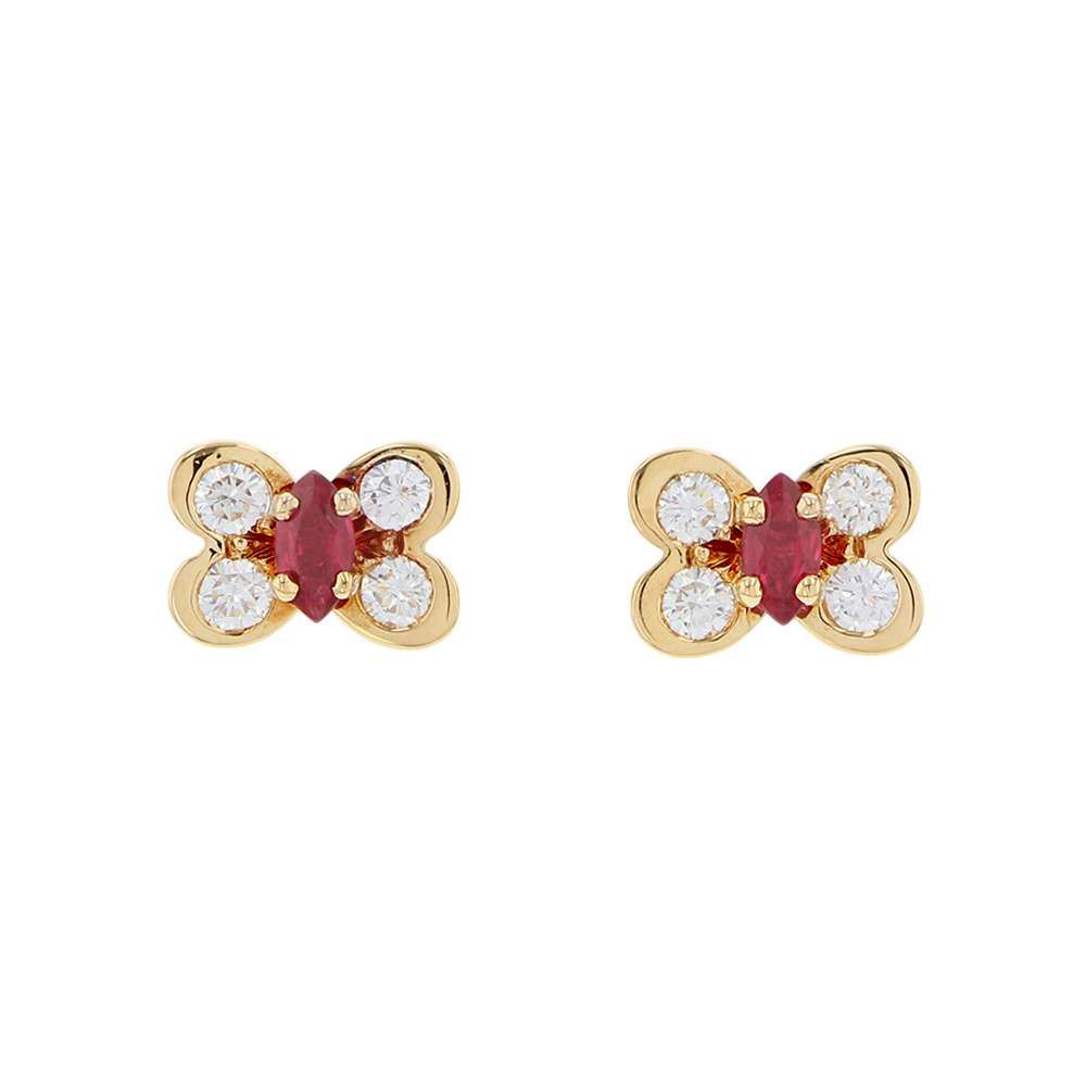 ヴァンクリーフ&アーペル ピアス ダイヤモンド 0.43ct ルビー ヴァンクリーフ&アーペル ピアス ダイヤモンド 0.43ct ルビー