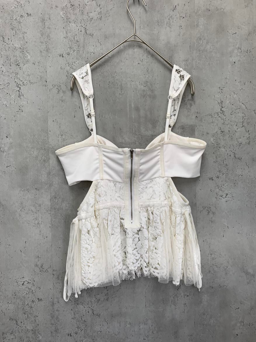 LA BELLE ETUDE ペプラムチュールビスチェ LA BELLE ETUDE(ラベルエチュード) ペプラムビスチェ ホワイト LA