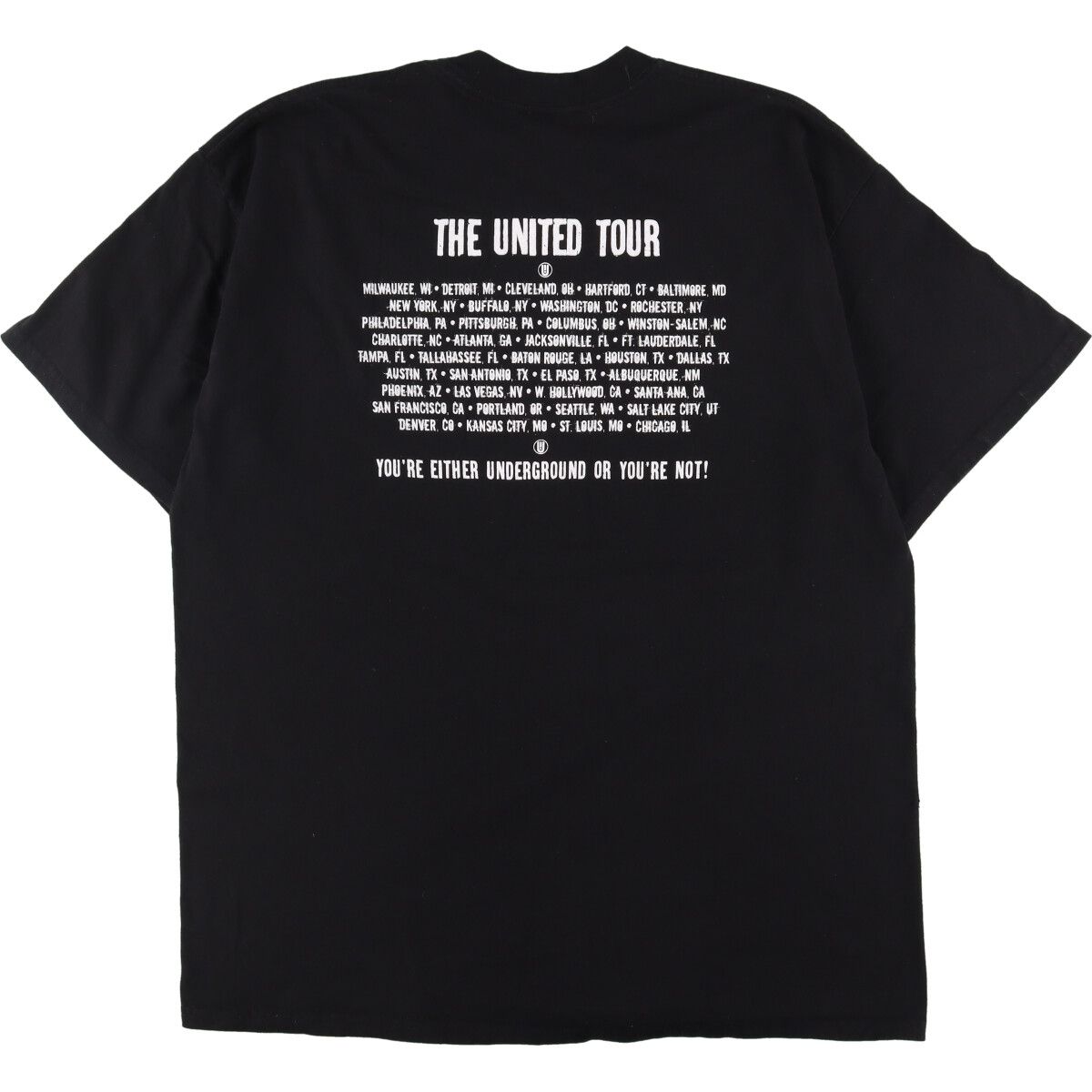 古着 00年代 M&O Knits Pigface ピッグフェイス THE UNITED TOUR 両面プリント バンドTシャツ バンT  メンズXL/evb001840