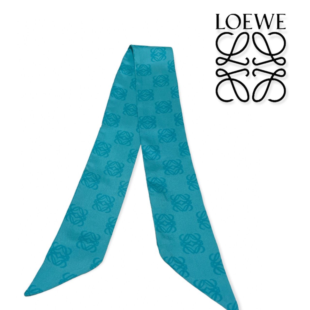Loewe ロエベ ロゴ シルクスカーフ LOEWE - ロエベ シルクスカーフ の通販 by ラクマshop｜ロエベ