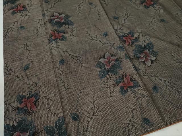 平和屋着物○本場大島紬 9マルキ 枝花文 正絹 逸品 未使用 CAAU2667yc