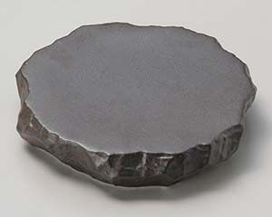 和食器 ツ027 058 あら黒 ロックプレート 中