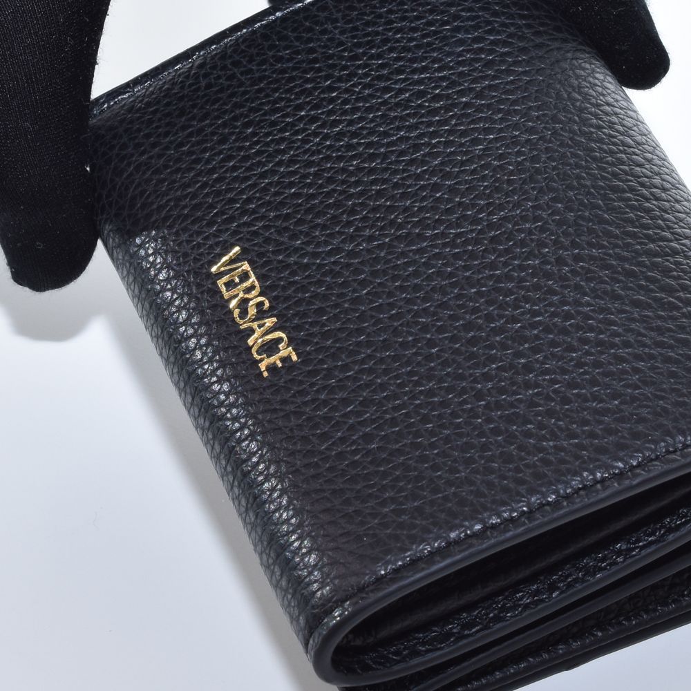 未使用　VERSACE ヴェルサーチ　レザー三つ折り財布　ブラック　黒 楽天市場】ヴェルサーチ 財布 三つ折り VERSACE 折財布 ロゴ