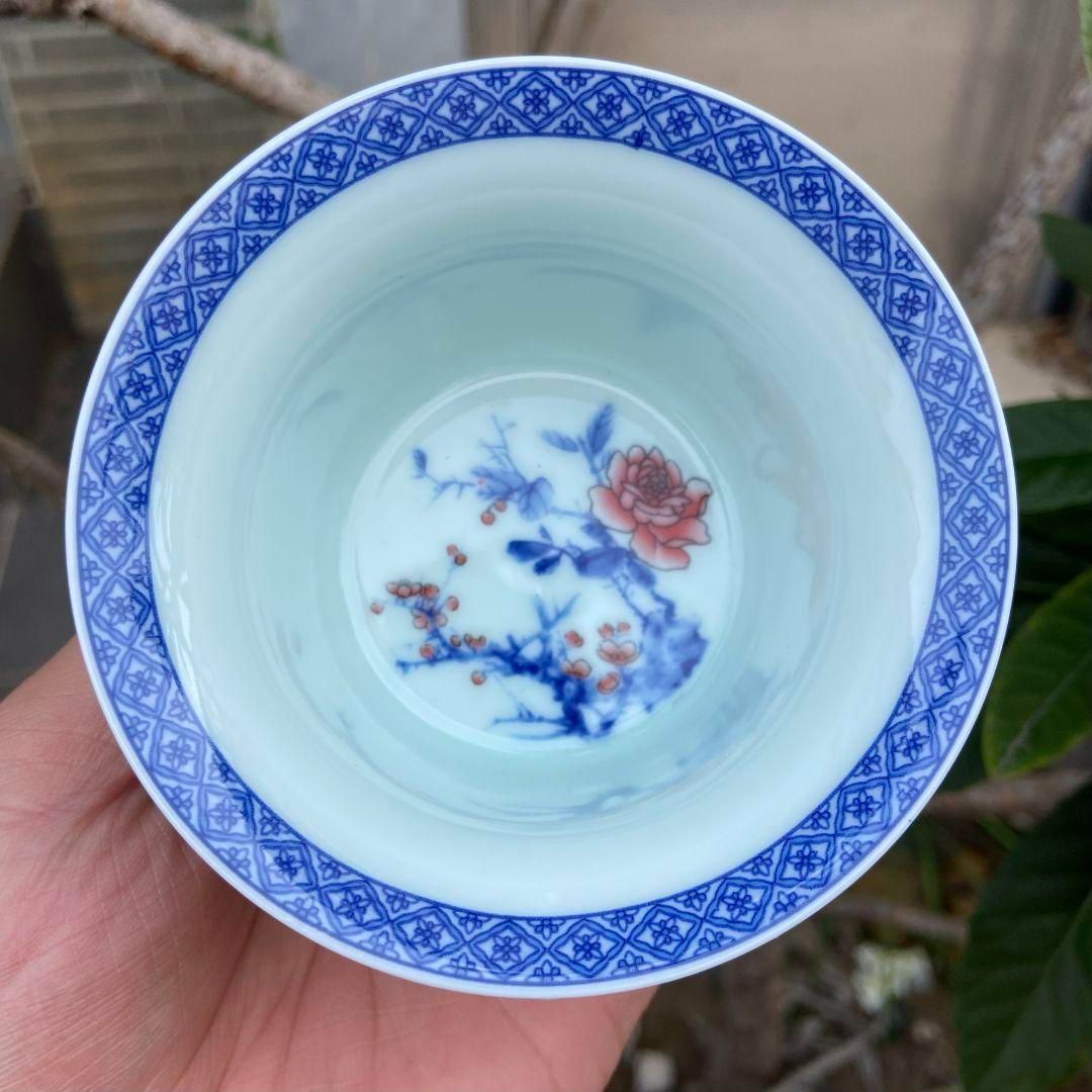 景徳鎮 陶磁器 青花龍紋馬蹄三才蓋碗 茶碗 中国茶器 煎茶器 新品未使用 景徳鎮 陶磁器 青花龍紋馬蹄三才蓋碗 茶碗 中国茶器 煎茶器