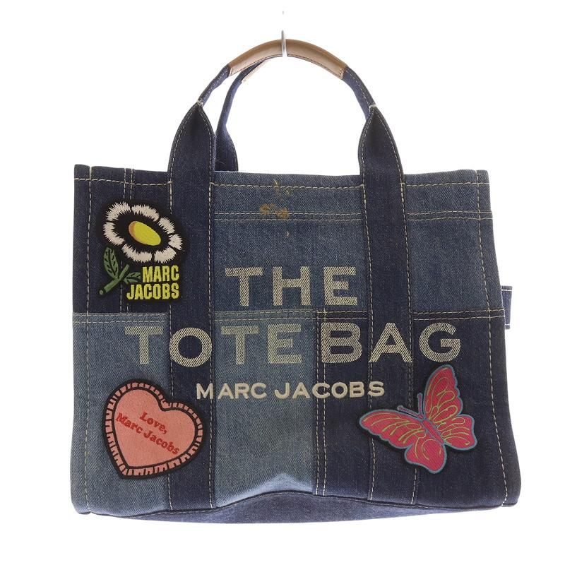 マークジェイコブス MARC JACOBS ザ トート バッグ M ワッペン トートバッグ ハンドバッグ 青