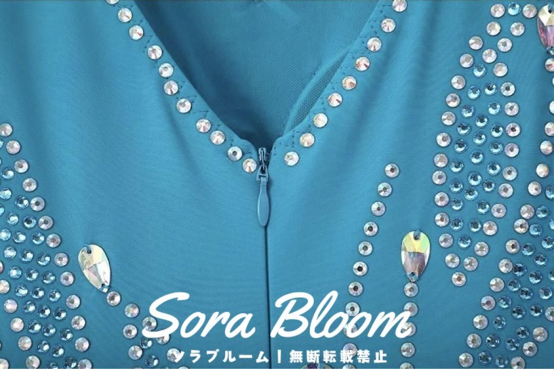 スタンダードダンスドレス?発表会に最適 チョーカー＆フロート付き