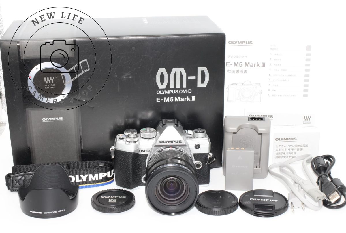 シャッター回数445回 上品 OLYMPUS OM-D E-M5 Mark III 12-45mm F4.0 PRO オリンパス レンズ キット ミラーレス一眼 10686-87