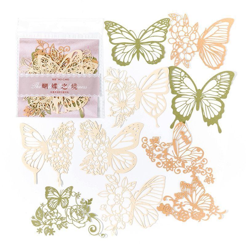 レースペーパー コラージュ素材 蝶 アンティーク ジャンクジャーナル