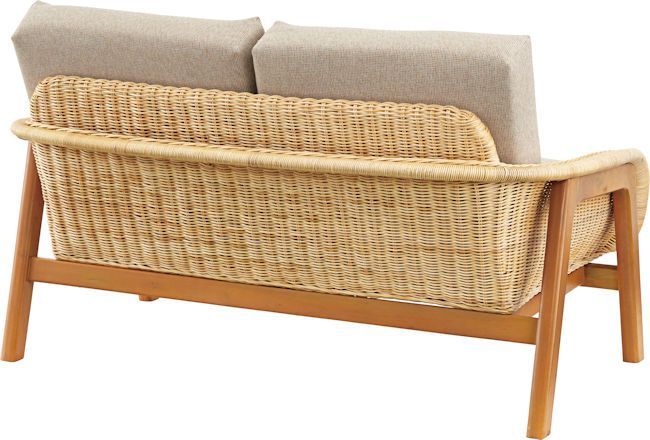２人掛けラタンソファー 籐ラブソファ 完成品 ファブリック（1335） 2人掛けラタンソファー 籐ラブソファ 完成品 ファブリック（1335