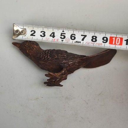 銅 細工 茶道具 香道具 蓋置 置物 子スズメ、カササギ、小鳥