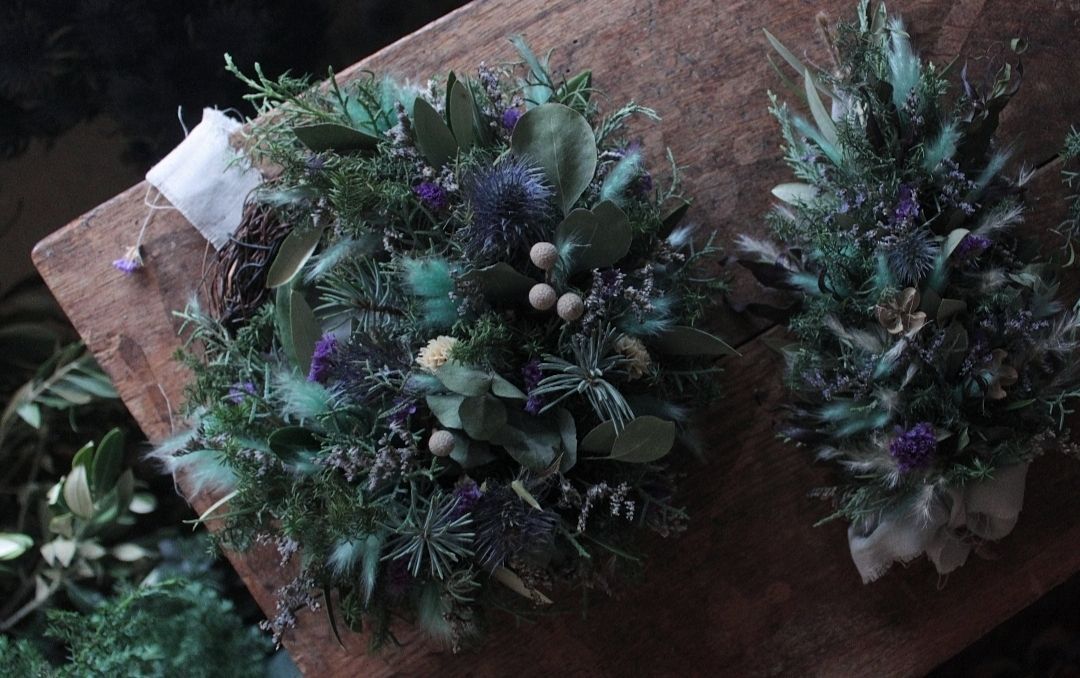 電飾リース/グリーンとブルーの電飾Xmasリース/プンゲンス/ヒムロ杉 電飾リース/グリーンとブルーの電飾Xmasリース/プンゲンス