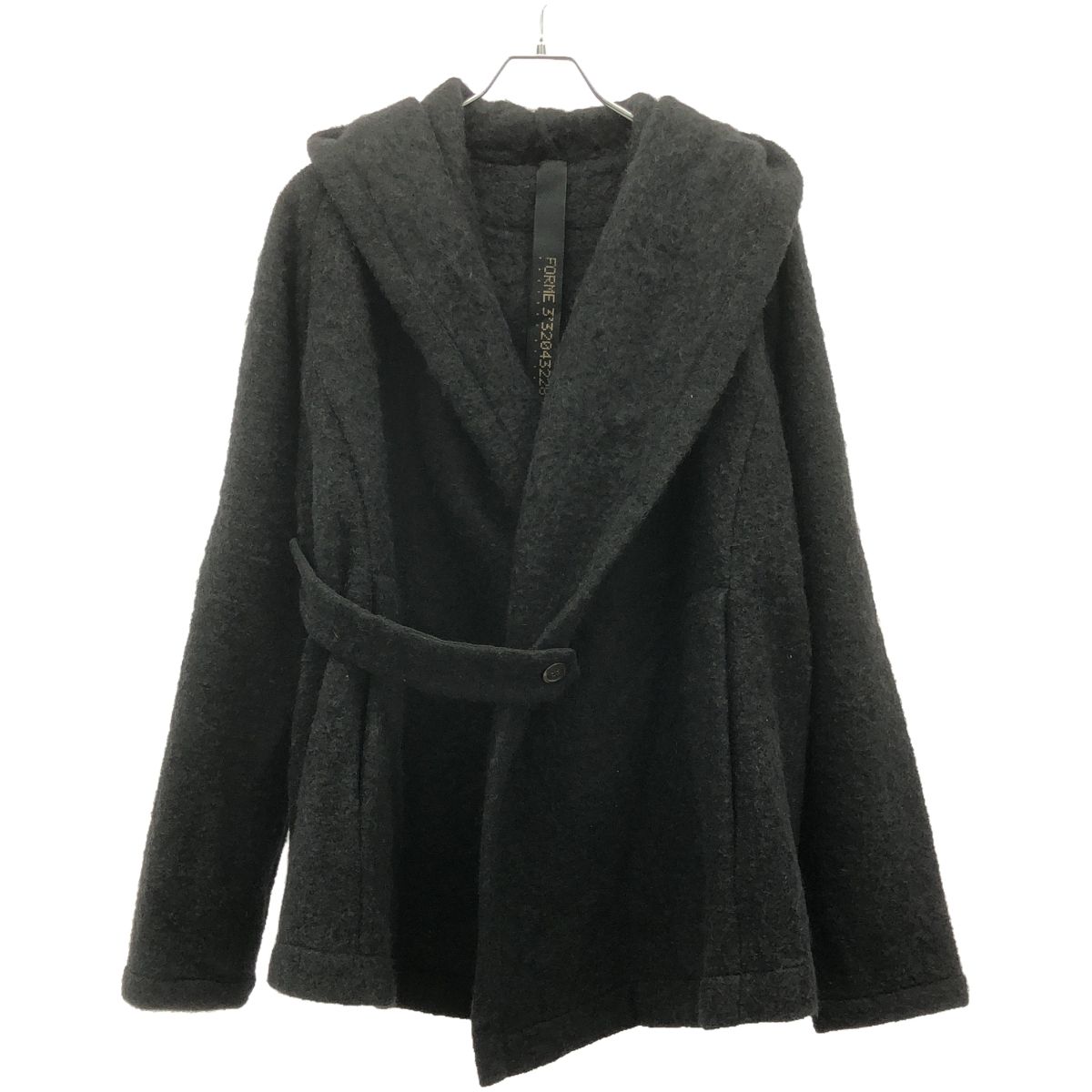 forme d'expression フーデッドニットコートM