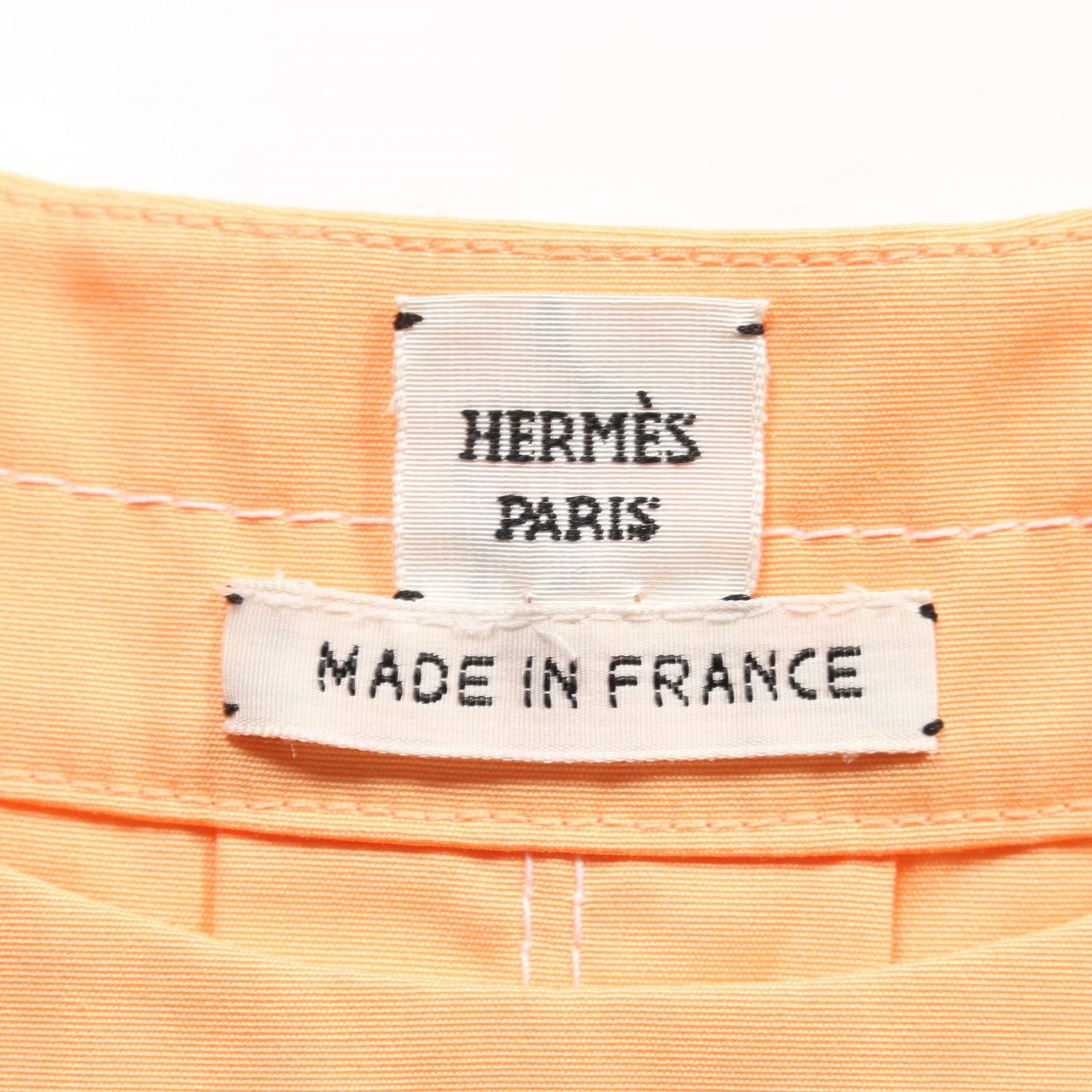 エルメス HERMES カットソー オレンジ コットン トップス