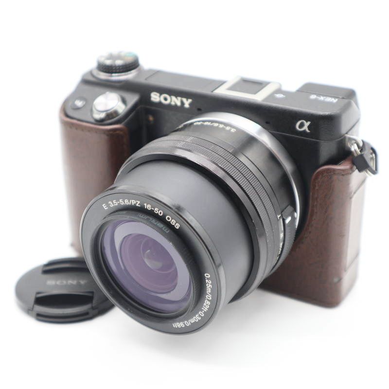 M05-t024 動作 済 SONY ソニー α NEX-6 デジタル一眼カメラ ボディ E 3.5-E PZ 16-50mm F3.5-5.6 OSS 標準レンズ 純正バッテリー