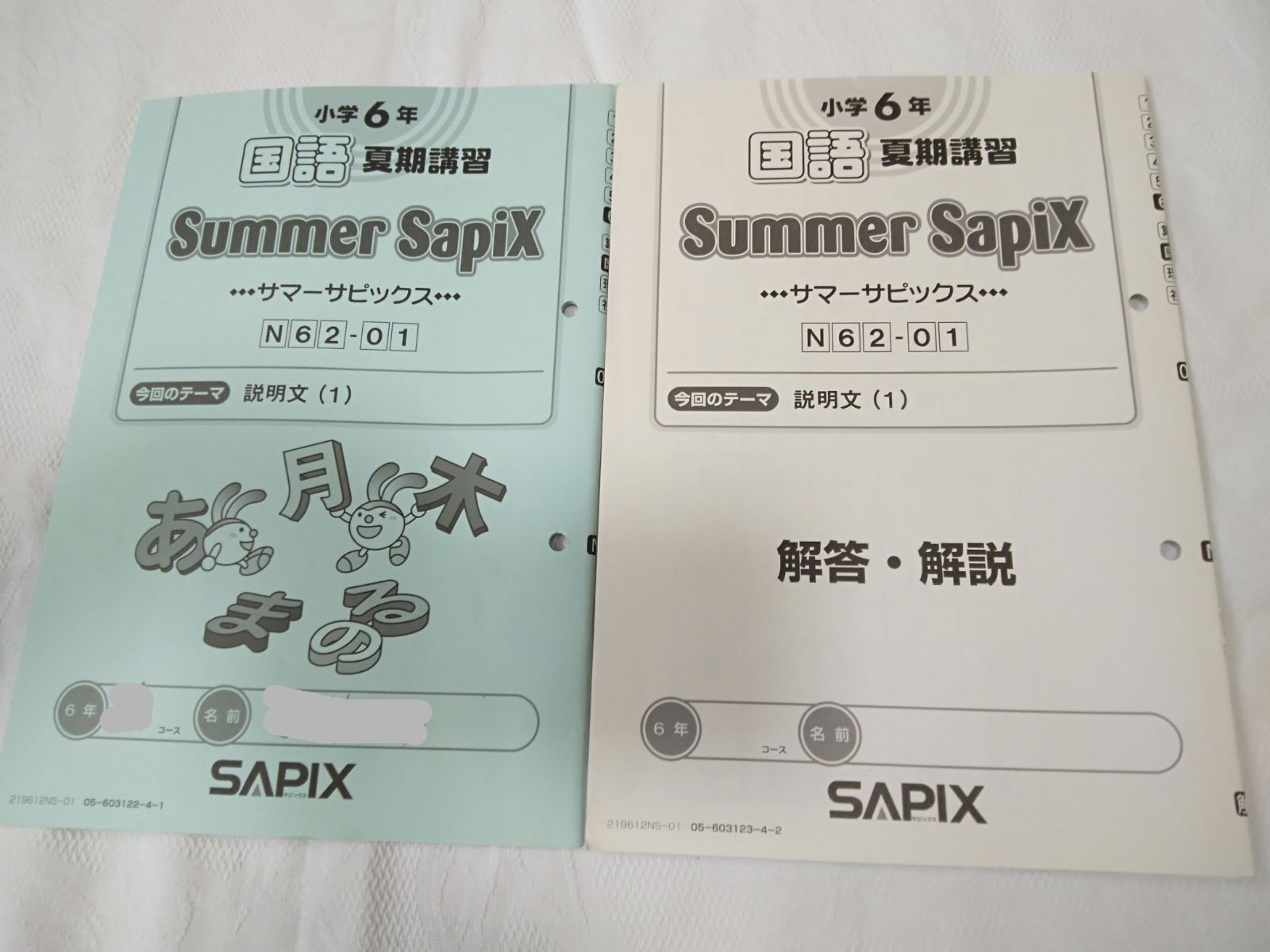 サピックス 小学6年 算数・国語 サピックス 6年 国語 算数 夏期講習 SAPIX】6年夏期講習最終日（台風