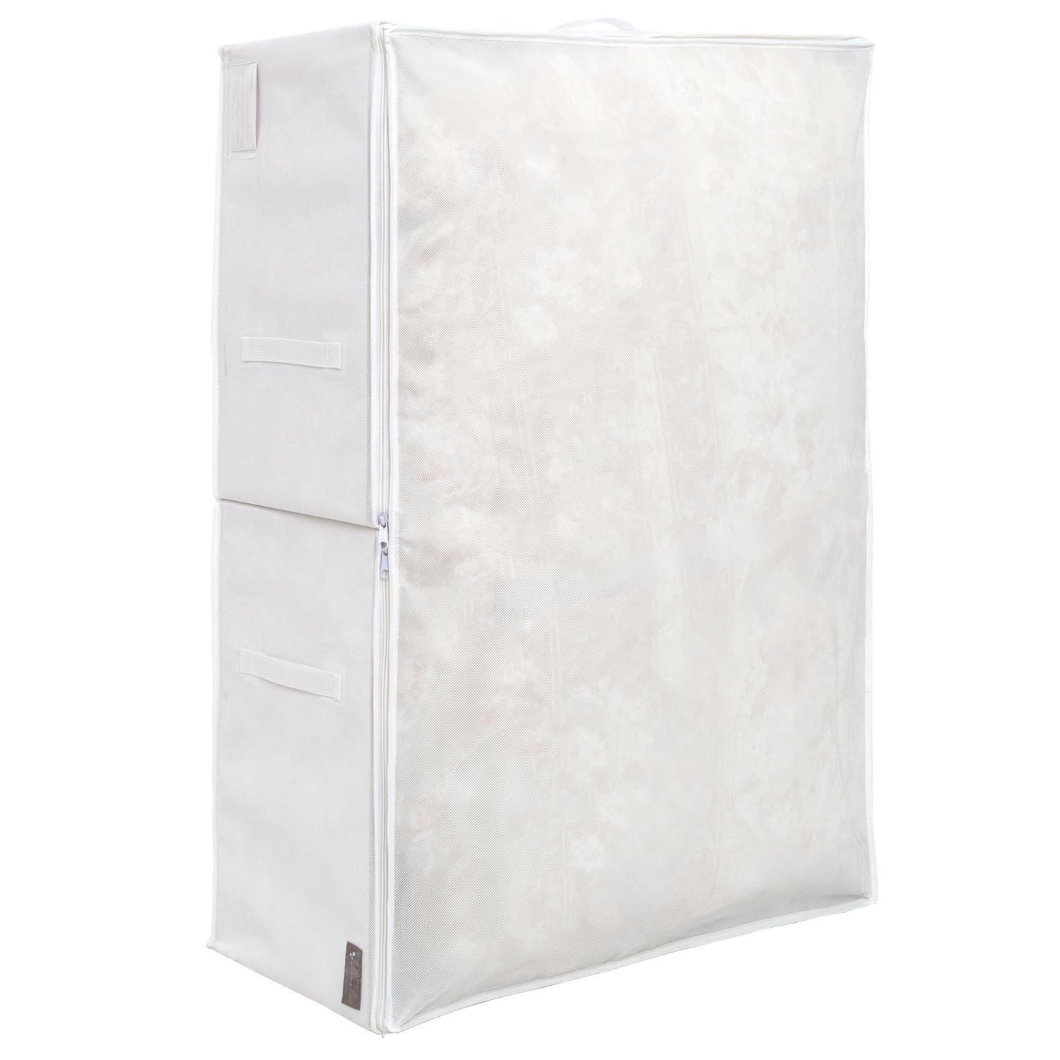 アストロ mayuyam 収納袋 布団一式用 ホワイト 通気性の良い不織布 収納ケース 掛け 敷き布団 収納ボックス まとめて収納 インスタグラマーMAYUさんとのコラボ開発商品 来客用の布団をホコリから守る 保管袋 シンプルで使いやすい ネームホル