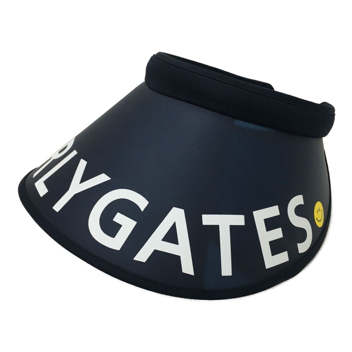 パーリーゲイツ　つば広サンバイザー　ニコちゃん クリップバイザー　紺 中古 パーリーゲイツ PEARLY GATES つば広サンバイザー フリー