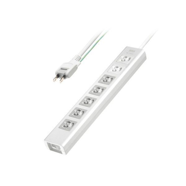 サンワサプライ 抜け止めシャッタータップ 3P抜け止め7個口 5個口連動集中スイッチ 雷ガード 2Pスイング 5m ホワイト TAP-F37SH-5KS