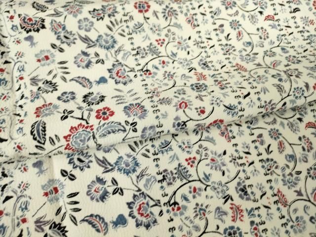 平和屋着物▽上質な小紋 単衣 草葉文 正絹 逸品 DAAS0343az