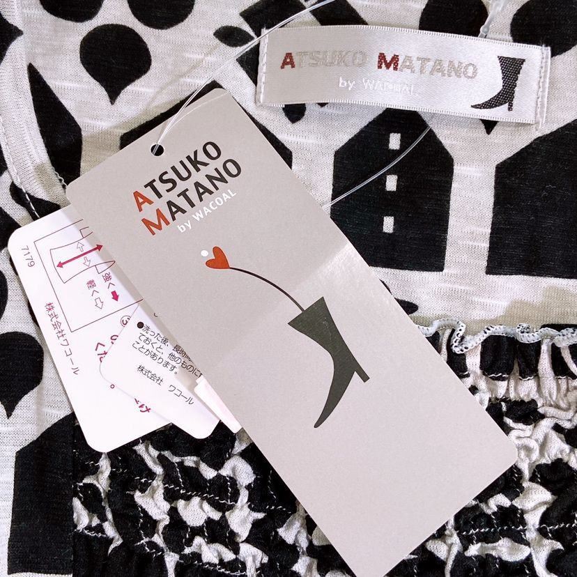 【新品タグ付き】ATSUKO MATANO by Wacoal　アツコマタノ　ネグリジェ　ルームウェア　リラックスウェア　ワンピース型パジャマ　ボタニカル柄　MEME　パジャマパーティー　女子会　お泊り会　綿100％　コットン　肌に優しいパジャマ　可愛い　訳有