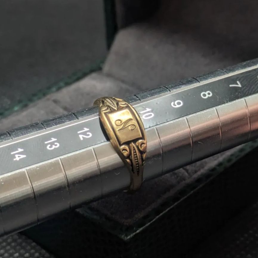 S”シグネットリング 10K GF 刻印 イニシャル ゴールドフィルド ピンキー N”シグネットリング 10K GF 刻印 イニシャル ピンキー ゴールド